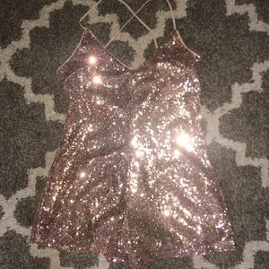 F21 Gold Sequin Romper